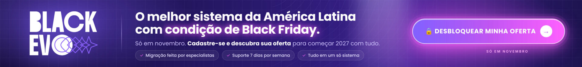 Promoção Black Friday para o sistema para academias ABC Evo